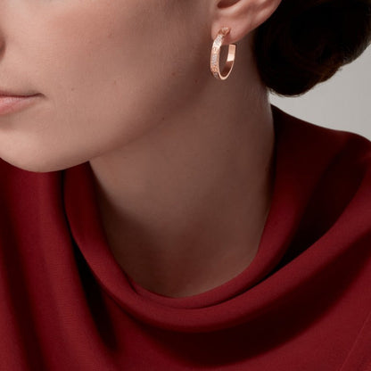 [Blue Tears Jewelry]LOVE EARRINGS 3.6MM DIAMOND PAVED