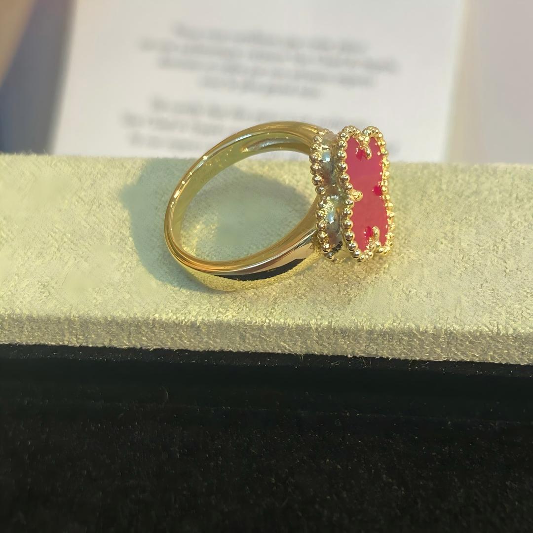 [Blue Tears Jewelry]NEW CLOVER PINK ENAMEL RINGS