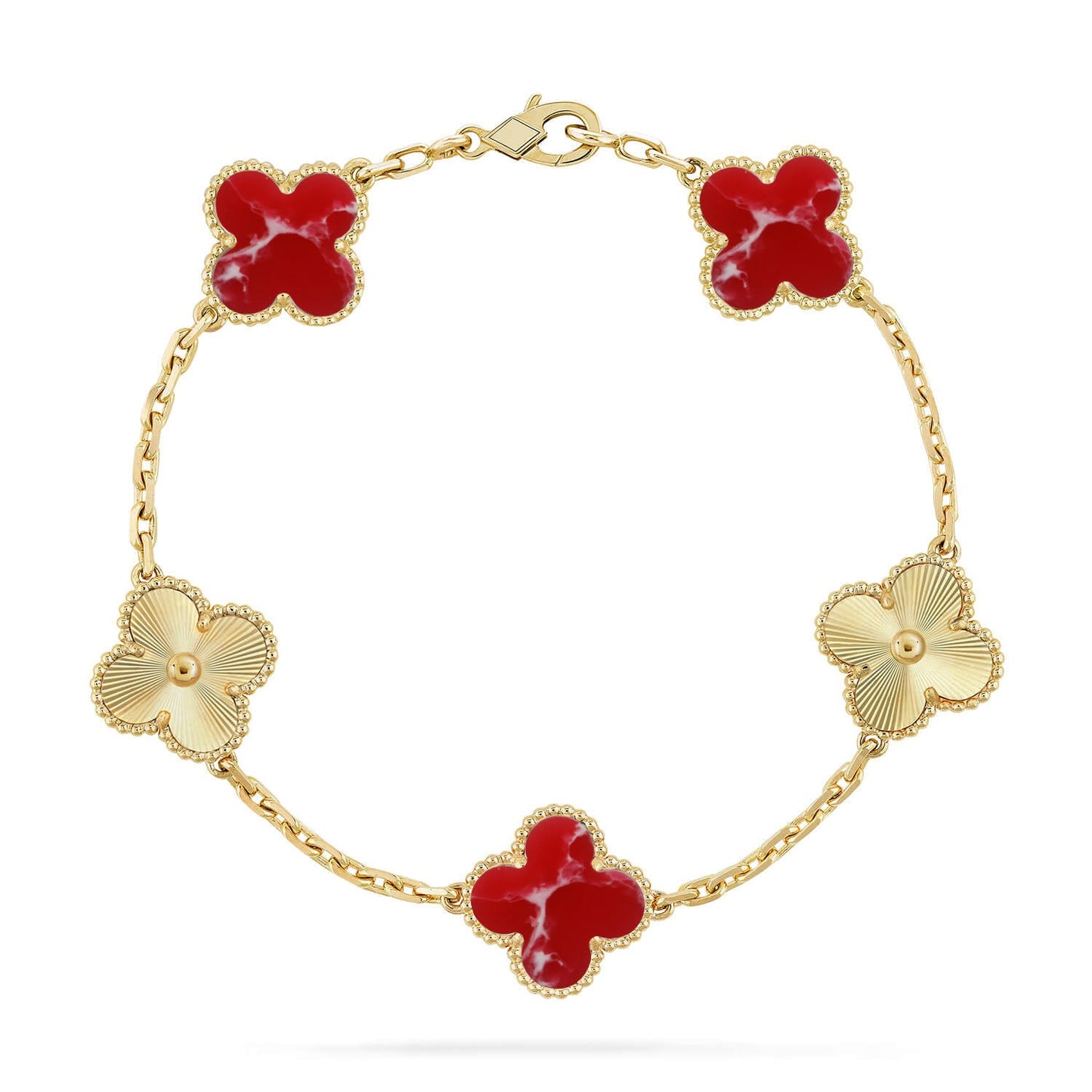 [BLUE TEARS]CLOVER 5 MOTIF RED PATTERN BRACELET COLLECTION