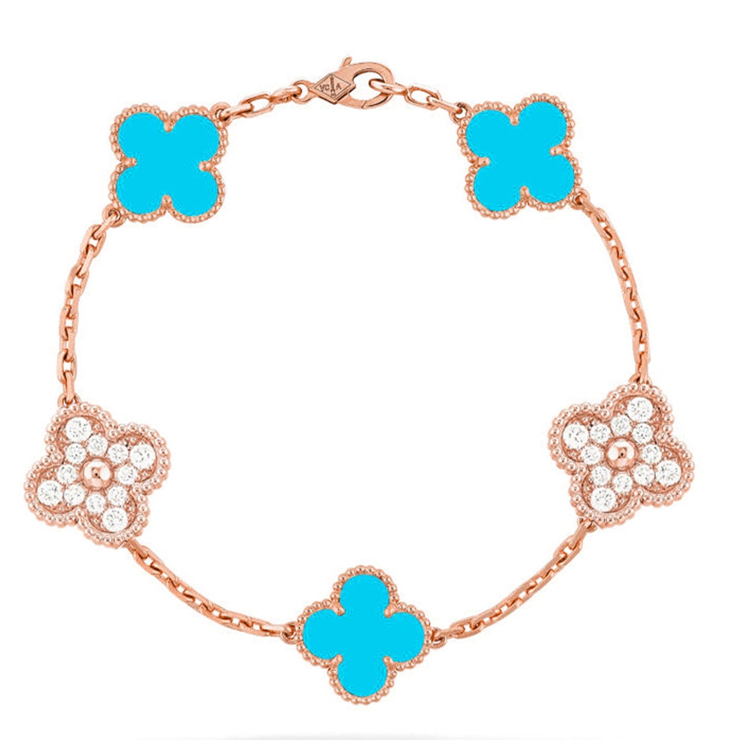 [BLUE TEARS] CLOVER 5 MOTIF TURQUOISE BRACELET COLLECTION
