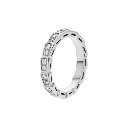 [BLAUE TRÄNEN]SERPENTI RING SILBER DIAMANT GEPAART 3MM