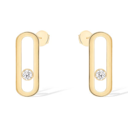 [Blue Tears Jewelry]MOVE UNO SMALL 1 DIAMOND EARRINGS