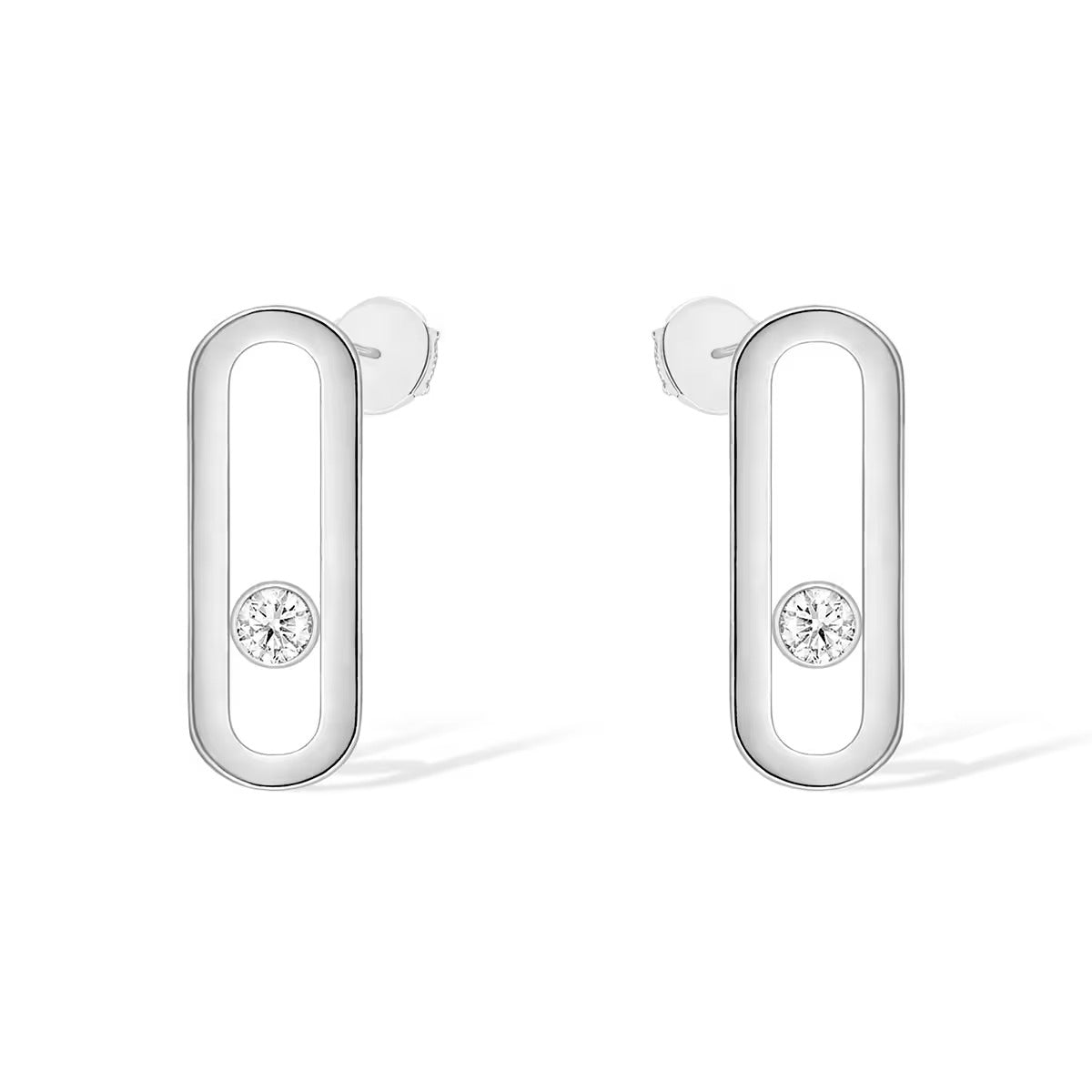 [Blue Tears Jewelry]MOVE UNO SMALL 1 DIAMOND EARRINGS