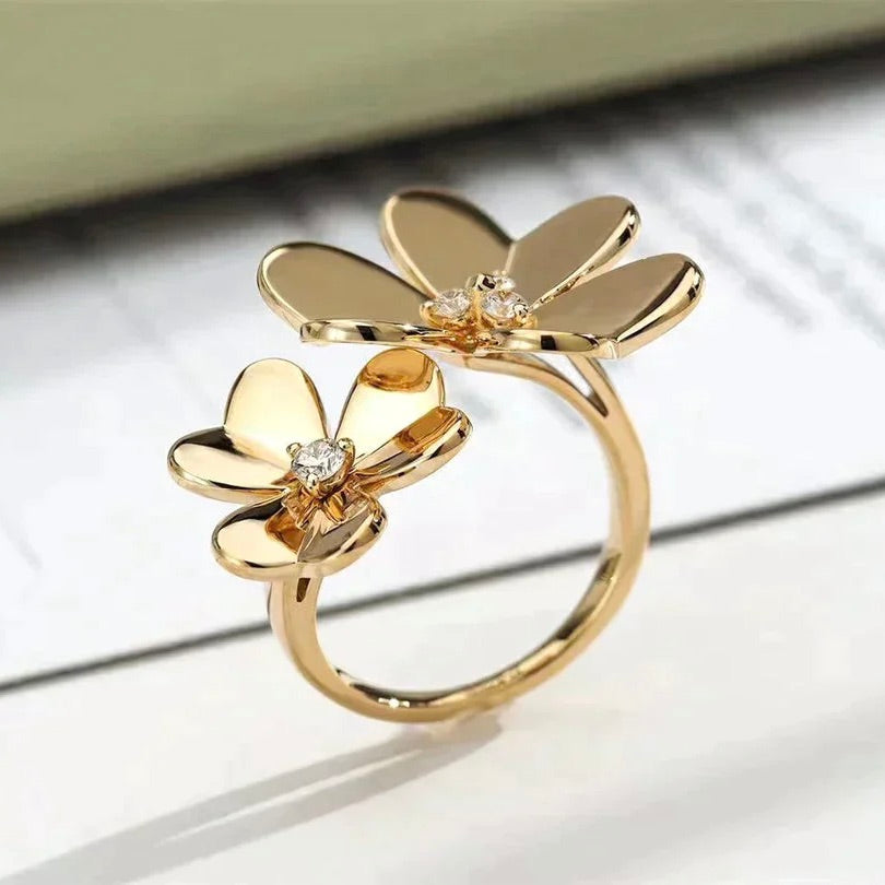 [BLAUE TRÄNEN]CLOVER COMOS GOLD DIAMANTRING
