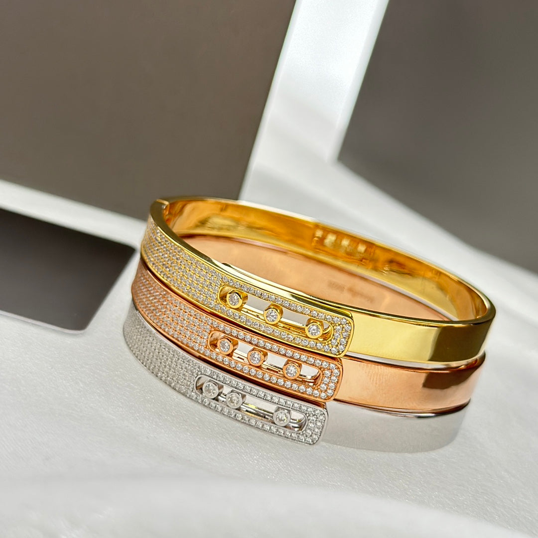 [Blue Tears Jewelry]Move Noa Rose Gold Pav¨¦ Diamond Bangle Bracelet