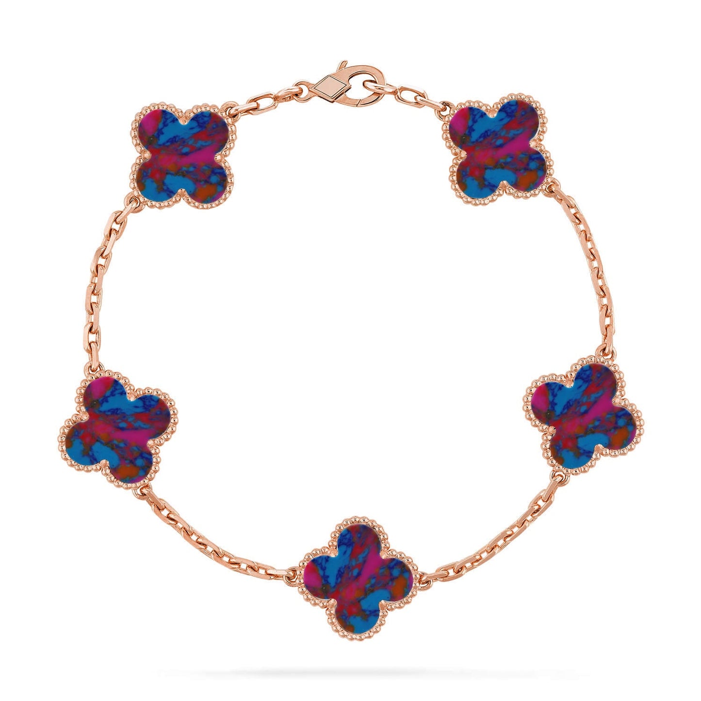 [BLUE TEARS]CLOVER 5 MOTIF COLOR GEMSTONES BRACELET COLLECTION
