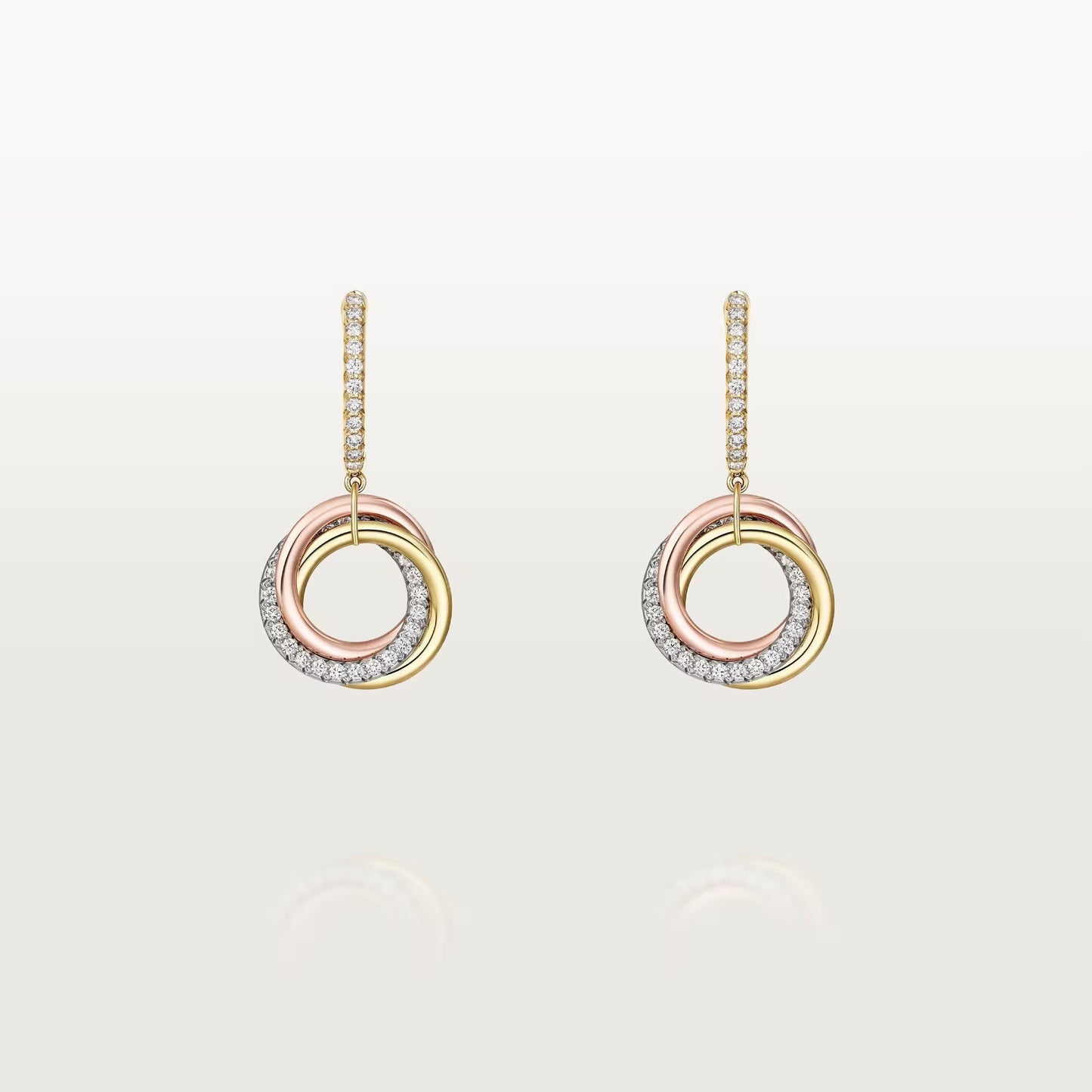 [Blue Tears Jewelry]TRINITY HALF DIAMOND  EARRINGS