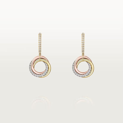 [Blue Tears Jewelry]TRINITY HALF DIAMOND  EARRINGS