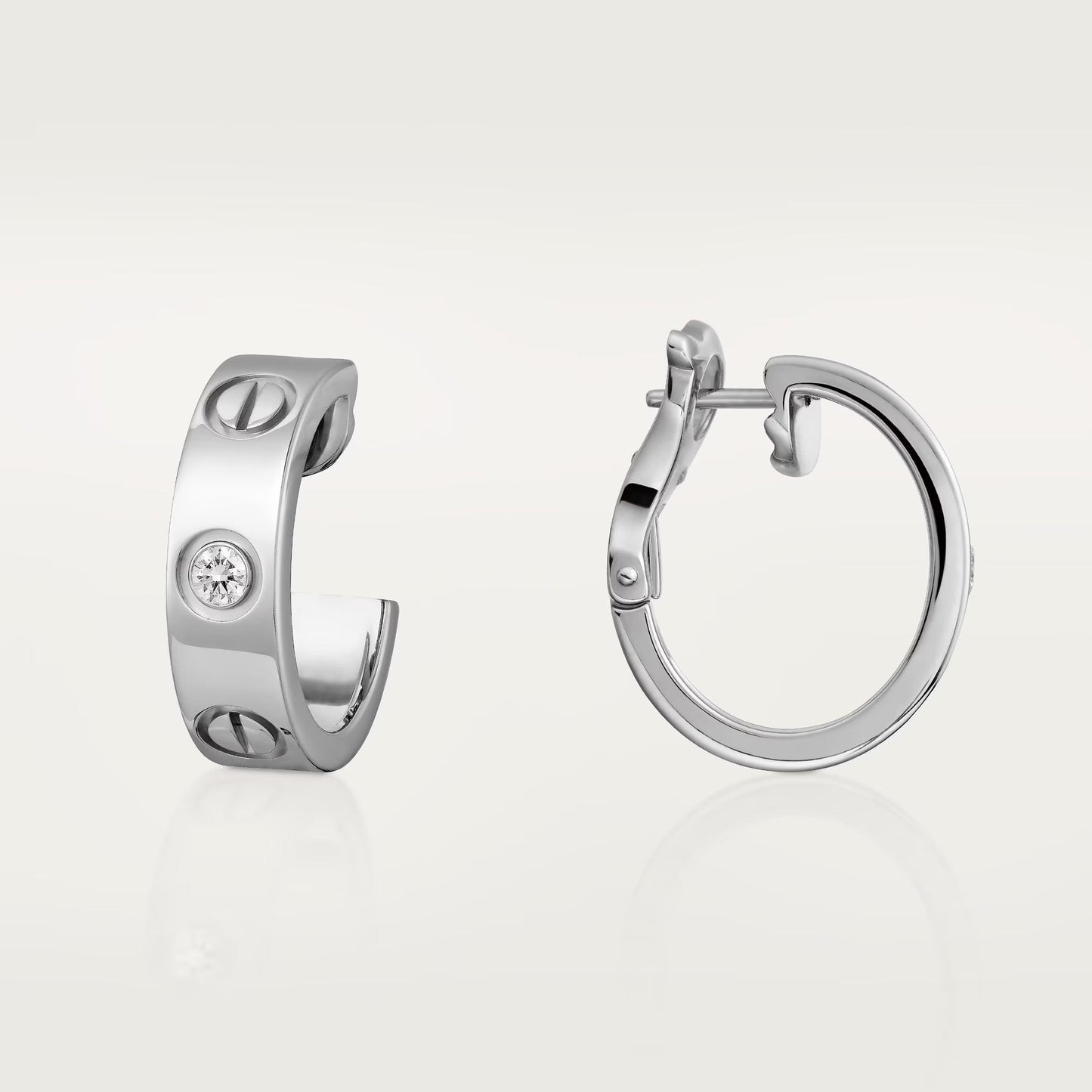 [Blue Tears Jewelry]LOVE EARRINGS 5.7MM 2 DIAMONDS