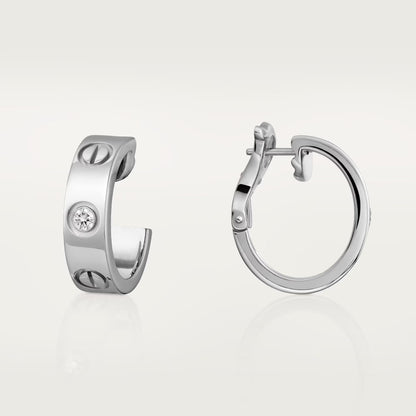 [Blue Tears Jewelry]LOVE EARRINGS 5.7MM 2 DIAMONDS