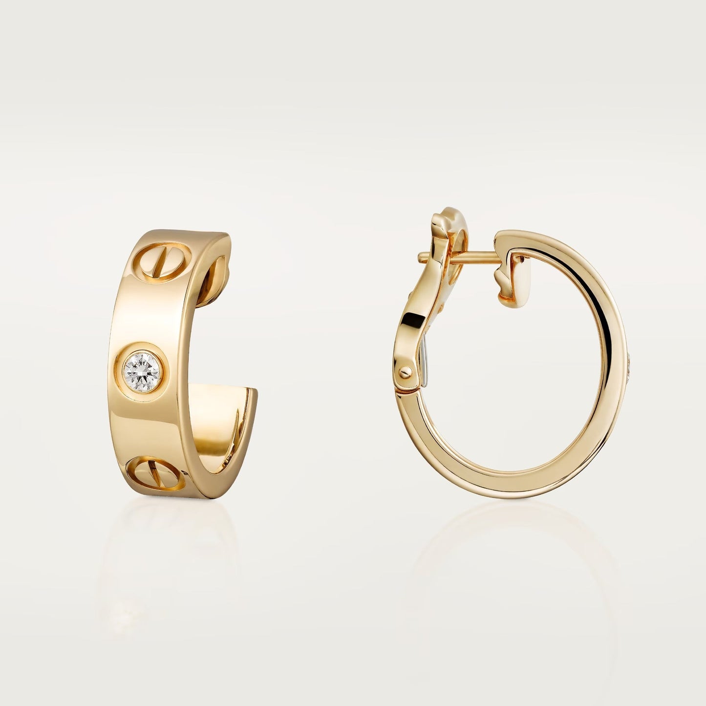 [Blue Tears Jewelry]LOVE EARRINGS 5.7MM 2 DIAMONDS