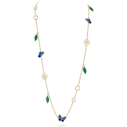 [Blue Tears Jewelry]LUCKY SPRING BUTTERFLY 15 FLOWER NECKLACE