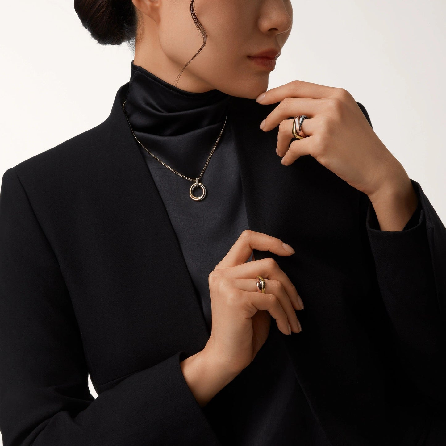 [Blue Tears Jewelry]TRINITY MEDIUM  DIAMONDS NECKLACE