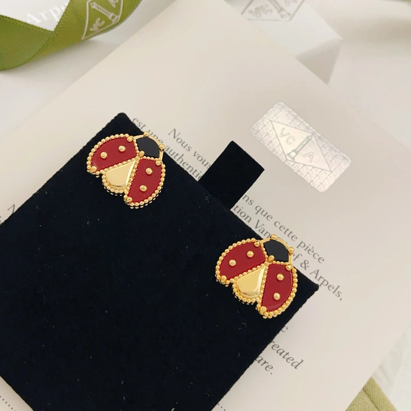 [BLUE TEARS]CLOVER MEDIUM 1 MOTIFS CARNELIAN DIAMOND Ohrringe
