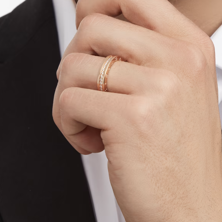 [BLAUE TRÄNEN] ZERO 1 EINBAND-RING MIT DIAMANTEN AUF DEM SPIRALRING