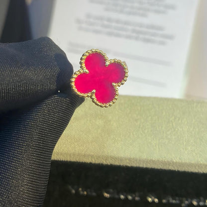 [Blue Tears Jewelry]NEW CLOVER PINK ENAMEL RINGS