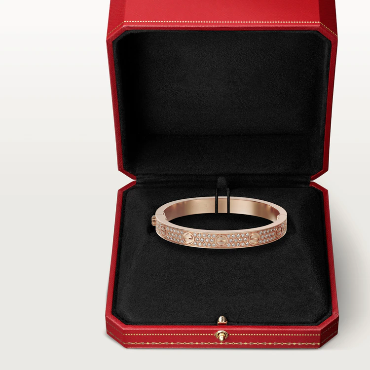 [BLAUE TRÄNEN] LIEBESARMBAND 6,1 MM MIT DIAMANTEN BESETZT 