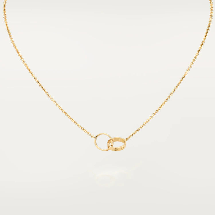 [BLAUE TRÄNEN]LIEBESHALSKETTE DOPPELRING GOLD