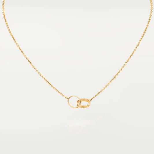 [BLAUE TRÄNEN]LIEBESHALSKETTE DOPPELRING GOLD