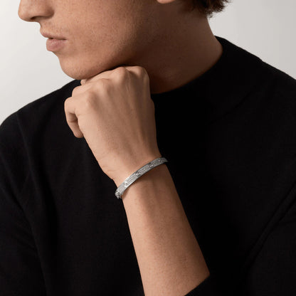 [BLAUE TRÄNEN] LIEBESARMBAND 6,1 MM DIAMANTENBESAMT MIT 10 GROSSEN DIAMANTEN