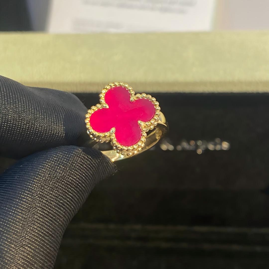 [Blue Tears Jewelry]NEW CLOVER PINK ENAMEL RINGS