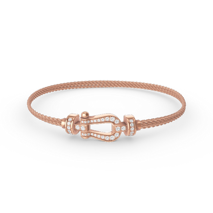 [BLAUE TRÄNEN]FORCE KLEINES HUFEISEN-DIAMANTKETTEN-SEILARMBAND