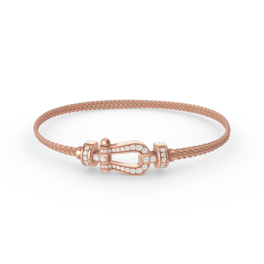 [BLAUE TRÄNEN]FORCE KLEINES HUFEISEN-DIAMANTKETTEN-SEILARMBAND