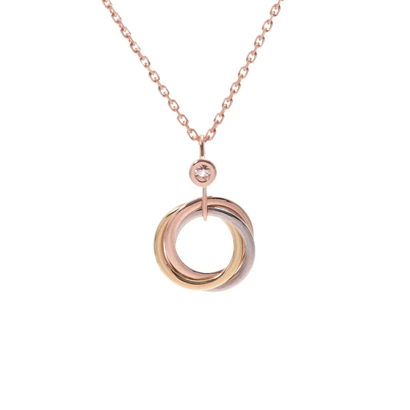 [BLAUE TRÄNEN]TRINITY SILBER GOLD ROSA GOLD HALSKETTE