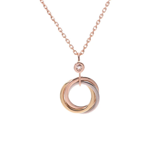 [BLAUE TRÄNEN]TRINITY SILBER GOLD ROSA GOLD HALSKETTE