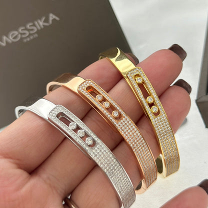 [Blue Tears Jewelry]Move Noa Rose Gold Pavé Diamond Bangle Bracelet