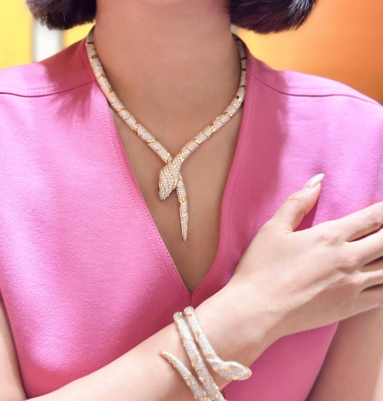 [BLUE TEARS  ]HAUTE COUTURE GOLD SERPENTI NECKLACE