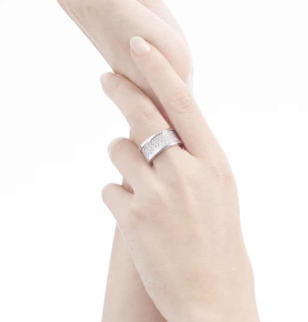 [BLAUE TRÄNEN] ZERO 1 MIT DIAMANTEN AUF DEM SPIRALRING