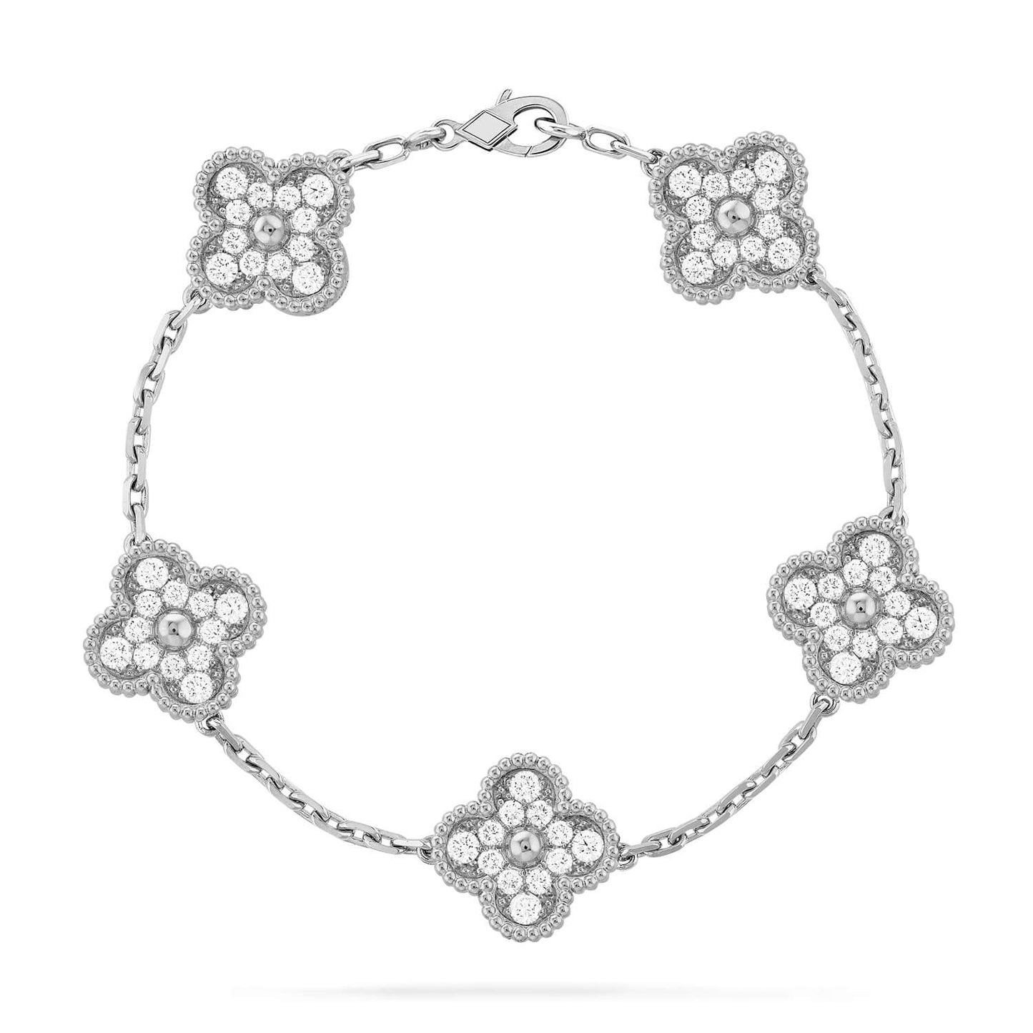 [BLUE TEARS] CLOVER 5 MOTIF FULL DIAMOND BRACELET COLLECTION