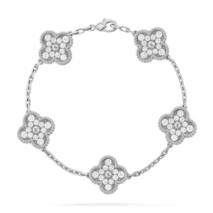 [BLUE TEARS] CLOVER 5 MOTIF FULL DIAMOND BRACELET COLLECTION