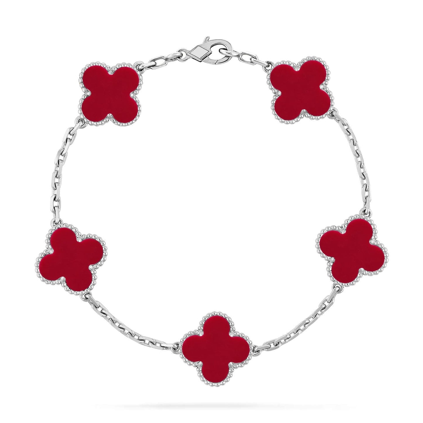 [BLUE TEARS] CLOVER 5 MOTIF RED CORNELIAN BRACELET COLLECTION