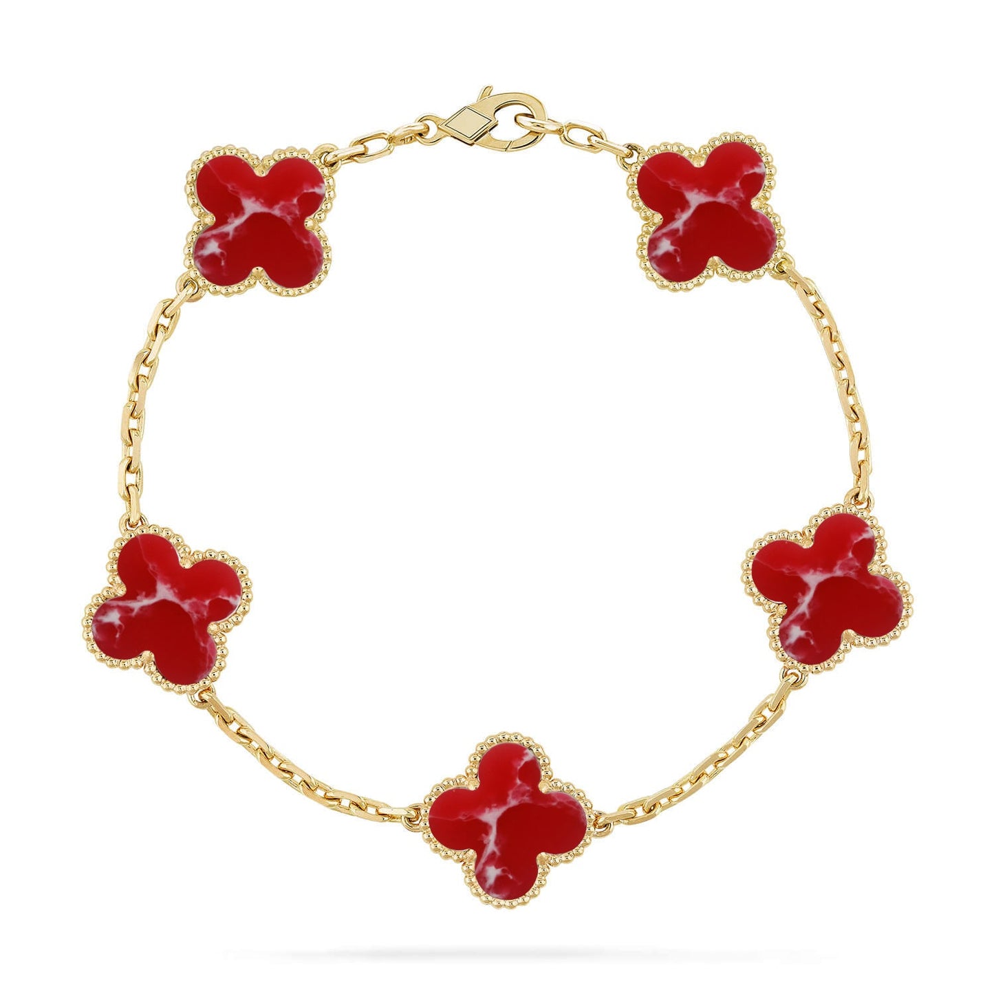 [BLUE TEARS]CLOVER 5 MOTIF RED PATTERN BRACELET COLLECTION