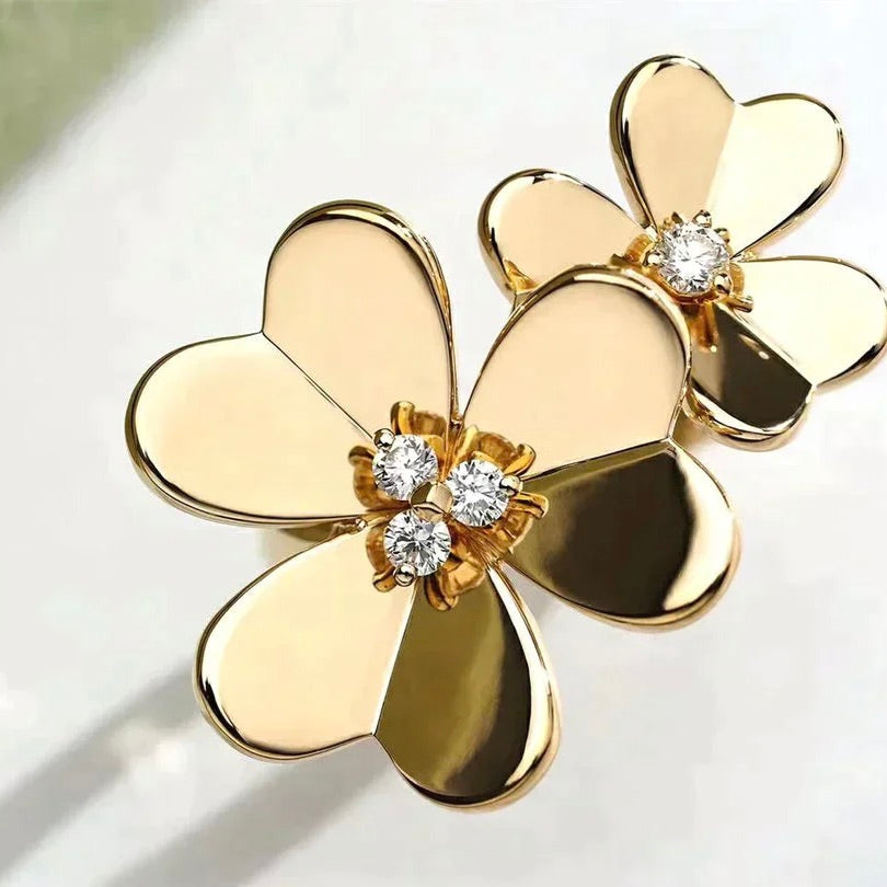 [BLAUE TRÄNEN]CLOVER COMOS GOLD DIAMANTRING