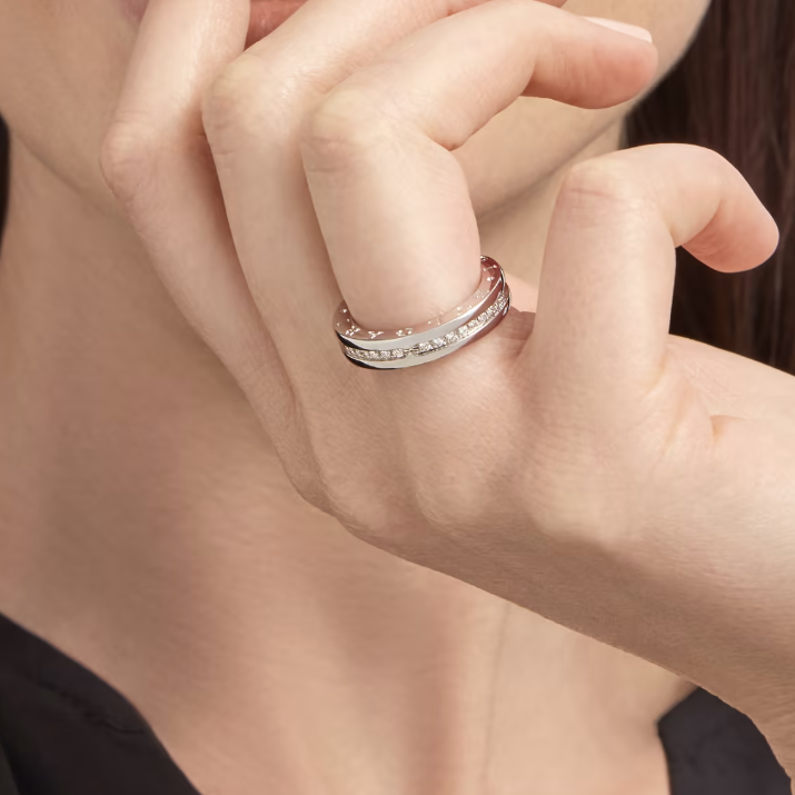 [BLAUE TRÄNEN] ZERO 1 EINBAND-RING MIT DIAMANTEN AUF DEM SPIRALRING