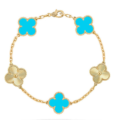 [BLUE TEARS] CLOVER 5 MOTIF TURQUOISE BRACELET COLLECTION