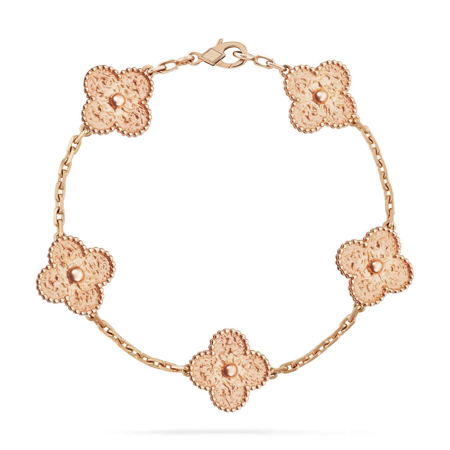 [BLAUE TRÄNEN]CLOVER 5 MOTIVE BRONZIERTES ARMBAND 