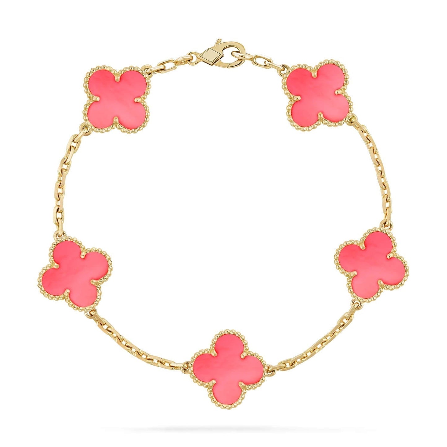 [ブルーティアーズ]クローバー5ピンクモップブレスレット