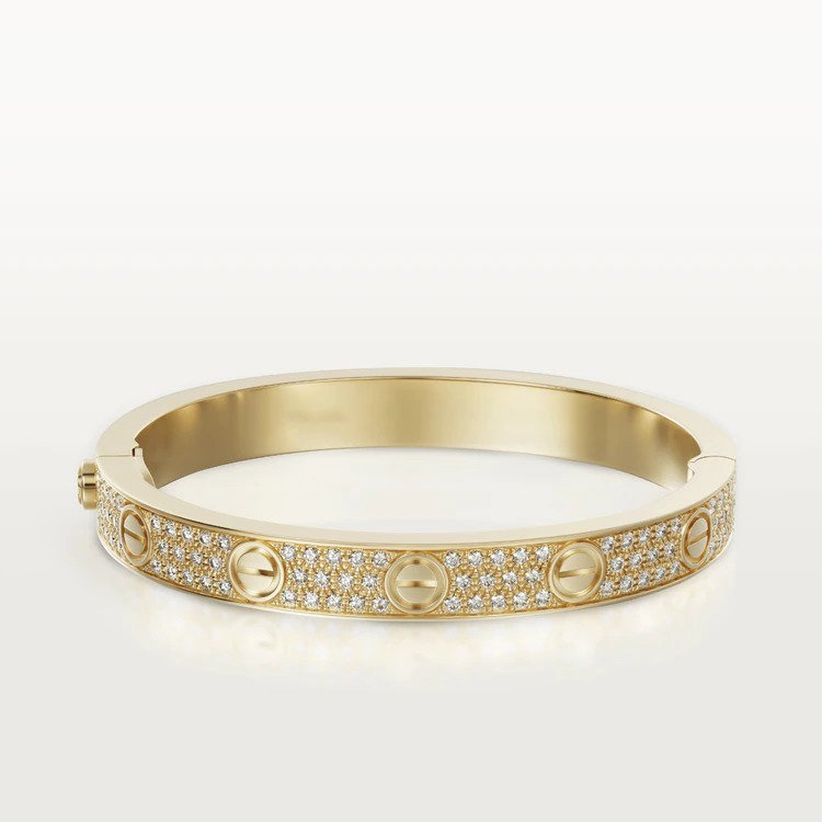 [BLAUE TRÄNEN] LIEBESARMBAND 6,1 MM MIT DIAMANTEN BESETZT 