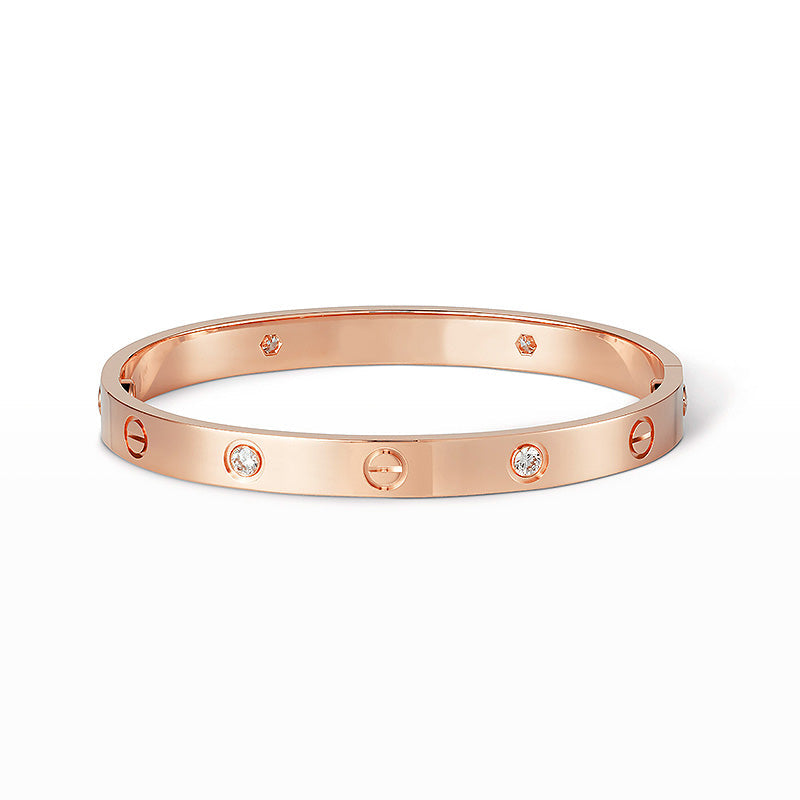 [BLAUE TRÄNEN]LIEBESARMBAND 6,1 MM 4 DIAMANTEN 