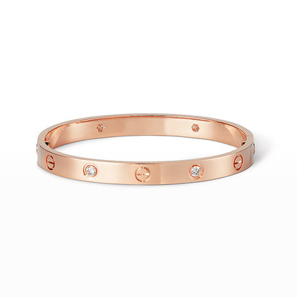 [BLAUE TRÄNEN]LIEBESARMBAND 6,1 MM 4 DIAMANTEN 