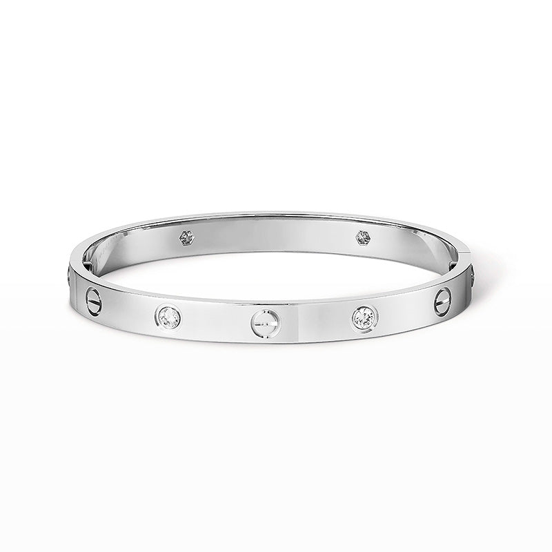 [BLAUE TRÄNEN]LIEBESARMBAND 6,1 MM 4 DIAMANTEN 