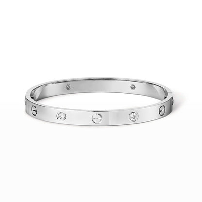 [BLAUE TRÄNEN]LIEBESARMBAND 6,1 MM 4 DIAMANTEN 