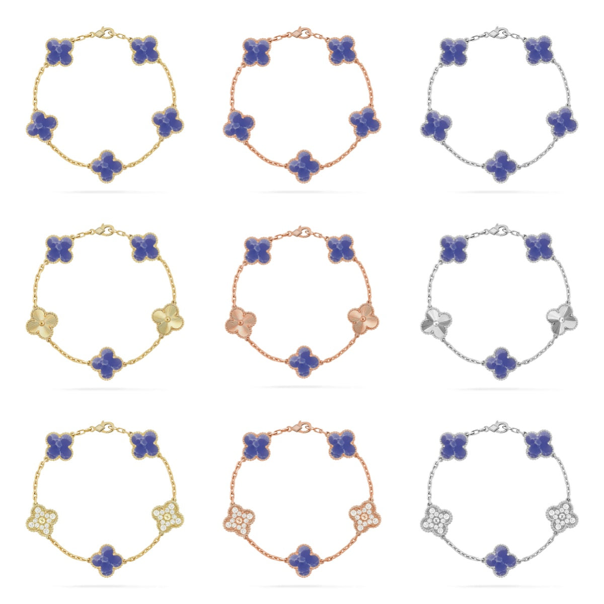 [BLUE TEARS]CLOVER 5 MOTIF BLUE VEINS BRACELET COLLECTION