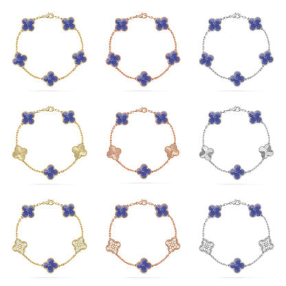 [BLUE TEARS]CLOVER WHITE PEARL MOP 5 MOTIF BRACELET COLLECTION