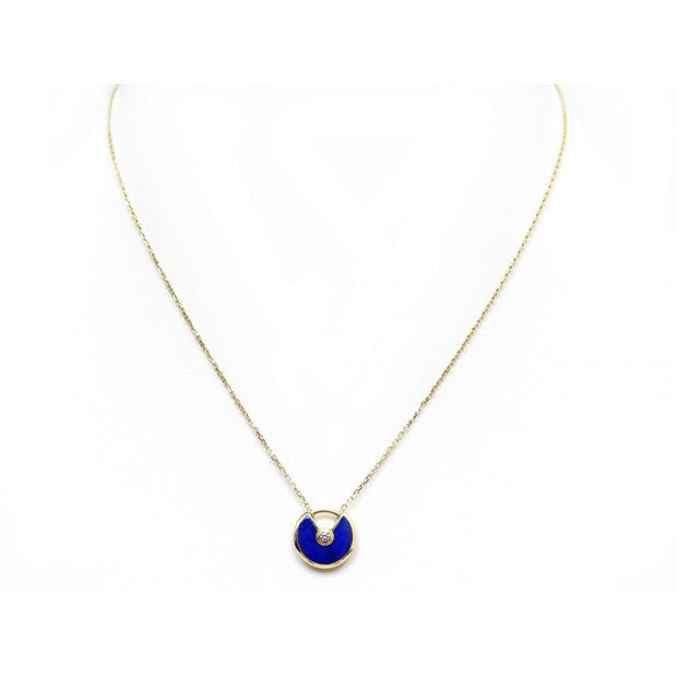 [BLAUE TRÄNEN]AMULETT ROSÉGOLD-ACHAT-HALSKETTE