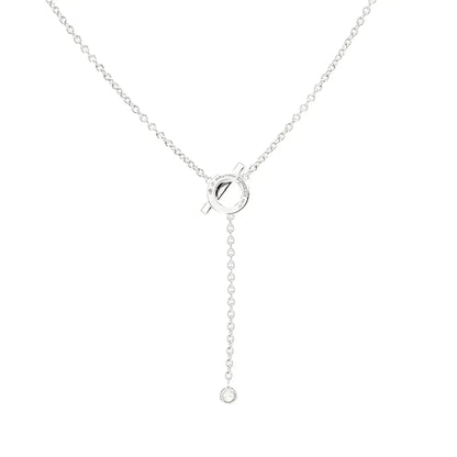 [BLAUE TRÄNEN]FINESSE SILBER DIAMANT HALSKETTE